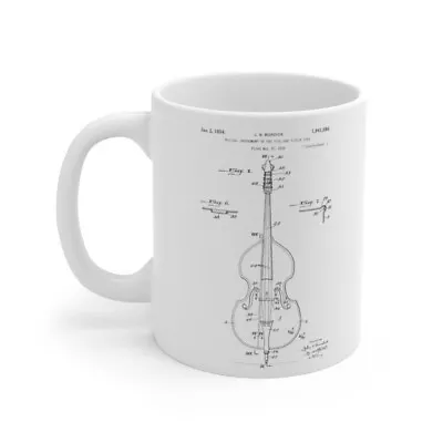 Double Bass Violin Patent Mug Bass Gift Mug Bass Player Gift Concert Hall Mug • $19.95