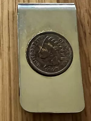 Vintage Stainless Steel NAVAJO 1907 US Indian Head Penny Coin Men's Money Clip • $11.50