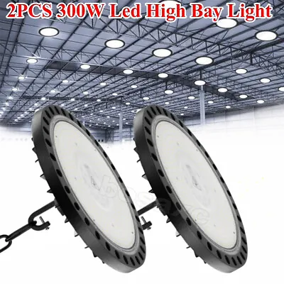 2 Pack 300W UFO Led High Bay Light Factory Warehouse Commercial Led Shop Lights • $64.92