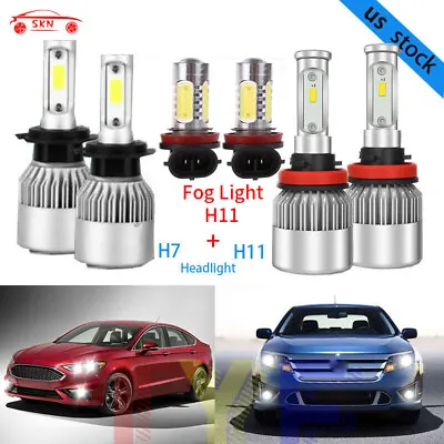 H7+H11+H11 LED 6X Combo Pack Headlight Hi/Lo+Fog Bulb For Ford Fusion 2008-2016 • $45.51