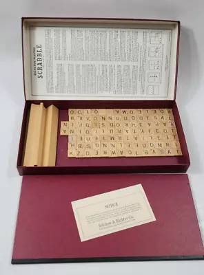 Vintage 1953 Scrabble Board Game 100% Complete All Tiles Selchow & Righter • $29