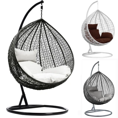£159.99 • Buy Hanging Egg Chair Rattan Outdoor Indoor Patio Garden Swing Chairs With Cushion