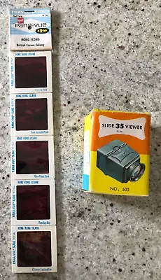 VINTAGE 1960's PANA VUE HONG KONG ISLAND W746 TRAVEL SLIDES & 35mm VIEWER - NEW • $29.95