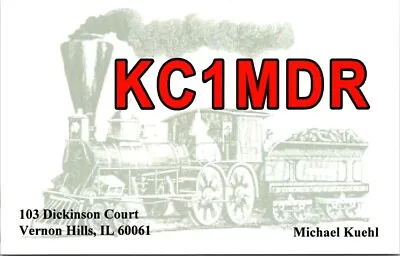 Ham Radio Cq Qsl Qso Postcard Vernon Hills Illinois Usa 2020 Old Train Engine • $7.99