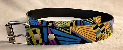 Vintage 80's Neon Colors Women's Belt Small Size 30 Punk Rock And Roll Tubular • $47.99