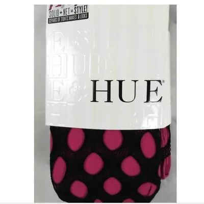 Hue Women Tights S/M Black Pink Two Tone Fishnet Layered Pack Of 2 Solid Fishnet • $1.50
