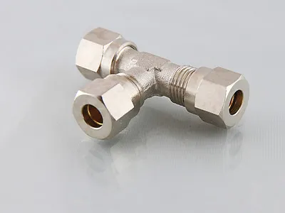 6mm Compression Tee 6mm X 6mm X 6mm Compression Fitting Air Or Fluid • £5.99