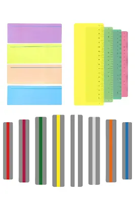 16 X Dyslexia Reading Strips With Coloured Overlays Reading Tracking Rulers Aids • £8.91