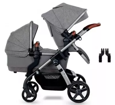 Silver Cross Wave 4 In 1 Pram In Zinc Grey + Tandem Adapters - Brand New Boxed • £485