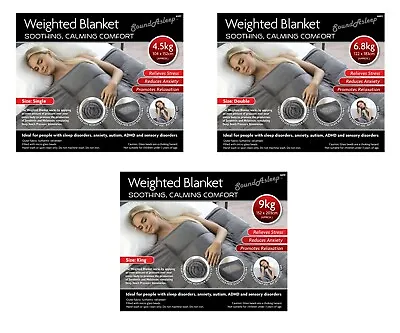 £22.95 • Buy Weighted Blanket Gravity Sensory Sleep Restless Anxiety Bed Cotton Glass Bead