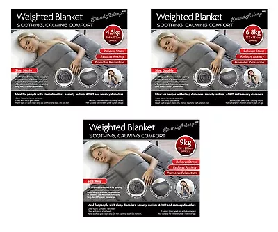 £22.95 • Buy Weighted Blanket Gravity Sensory Sleep Restless Anxiety Bed Cotton Glass Bead
