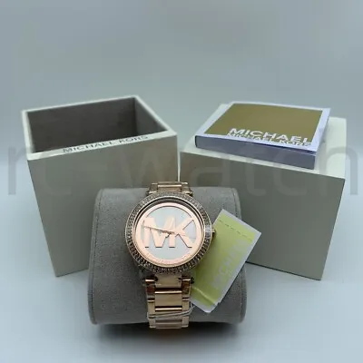 $99.99 • Buy New Michael Kors MK5865 Parker 39mm Rose Gold MK Logo Dial Fashion Women's Watch