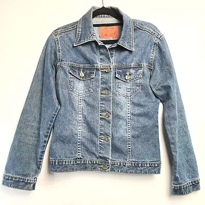 To Be Young TBY Denim Jacket 100% Cotton  Long Sleeves Buttons Pockets Size 12 • $21.98