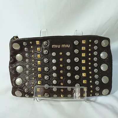 MIU MIU Clutch Bag Bag Design Rare Black Used • $173