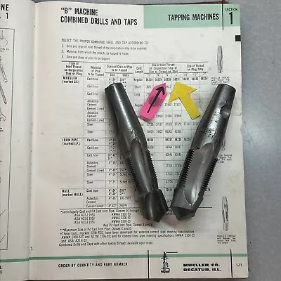 MUELLER 58230 & 58231 DRILL & TAP 3/4” & 1” Light Use Fits B Machine A-2 • $295