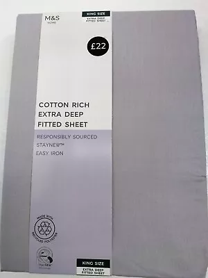 Marks And Spencer Extra Deep King Size Fitted Sheet NWT • £11