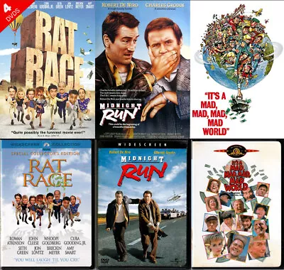 4-DVD Comedy Bundle/Lot RAT RACE +MIDNIGHT RUN +IT'S A MAD WORLD Chase WS OOP R1 • $21.25