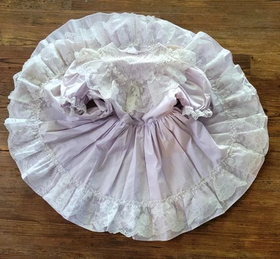 $12 • Buy Vintage Sugar Plum Girls Size 6 Full Circle Pageant Dress Light Lavender Lace La