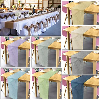 Rustic Burlap Jute Runners Wedding Jute Hessian Table Runner 10 Colors 33cm Wide • £5.19