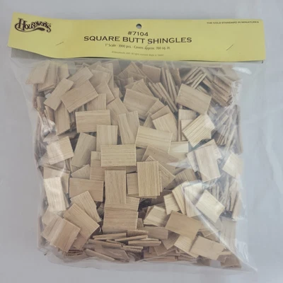 $74.95 • Buy Houseworks Roofing Shingles Dollhouse 1000 Pc Scale Model 1/12 7104 Square Butt 