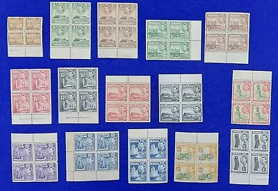 1938 Malta 15 Blocks Of 4 KGVI Definitive Short Set ¼d To 1s MNH SG 217-26 • $37.89