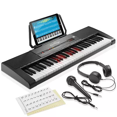 61-Key Digital Electronic Keyboard W/ Light Up Keys Portable Piano Beginner Kit • $76.99