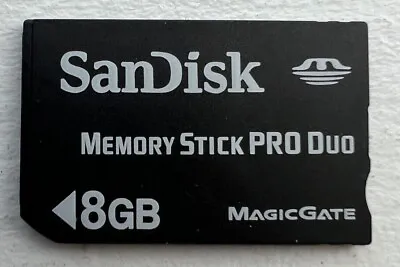 SanDisk 8GB Memory Stick Pro Duo Magic Gate Memory Card - Black • $12.95