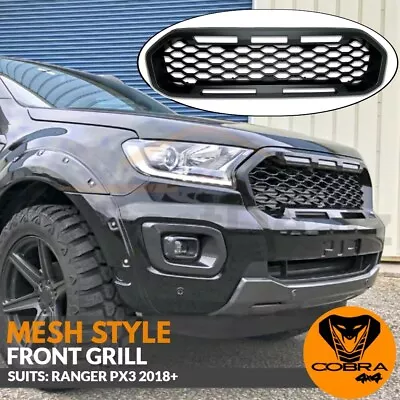 Front Mesh Grill Fits Ford Ranger Matte Black PX3 2018 2019 XLS XLT  • $199