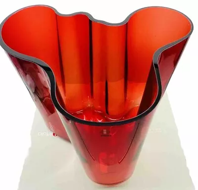 Iittala Alvar Aalto Vase 160mm Cranberry Red - BRAND NEW • $399