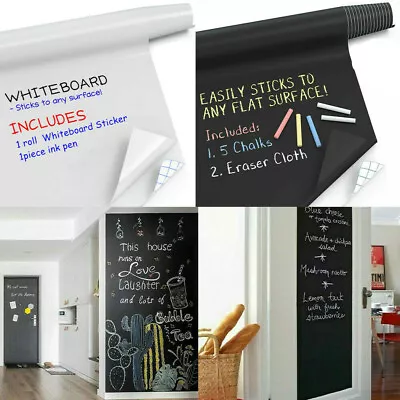 6.6FT Chalkboard Wall Sticker Decal Board Big Writing White And Black Dry Erase • $7.49
