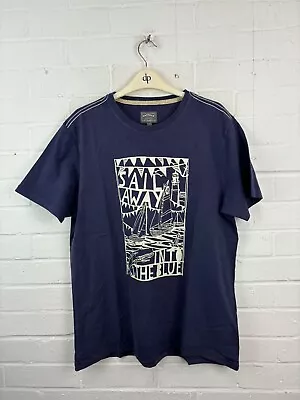 Fat Face | Navy Short Sleeve 'Sail Away Into The Blue' Graphic T-Shirt L #CS • £6.99