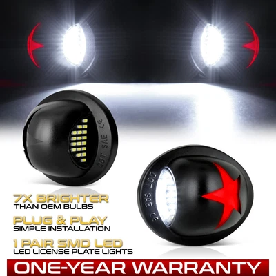 $11.35 • Buy [RED STAR] BRIGHT WHITE LED License Plate Light Lamp SET For 1980-2014 Ford F150