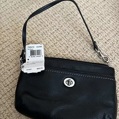 Coach Black Leather  Wristlet Or Small Purse • £8.31