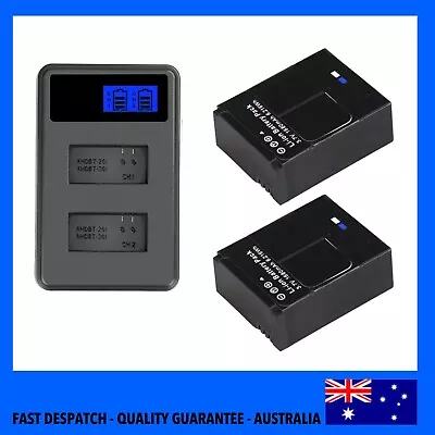$37.98 • Buy 2x For GoPro Hero3 Hero3+ Hero 3 3+ Battery + Dual Charger For Go Pro AHDBT-301