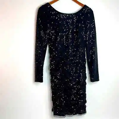 Aidan Mattox Shift Sequin Long Sleeve Mini Dress Size 4 • $50