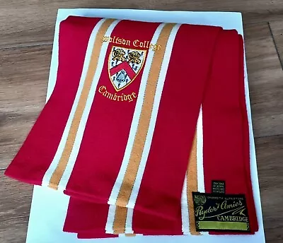 £29.95 • Buy Ryder & Amies Cambridge Wolfson College Red/gold/off White Striped Scarf