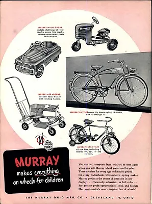 1953 PAPER AD Murray Toy Pedal Car Tractor Station Wagon Slip Stream Bicycle • $19.99