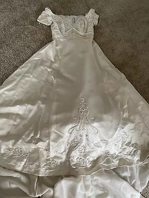 Eva Haynal Forsyth Vintage Hand Beaded Long Train Wedding Dress • $400