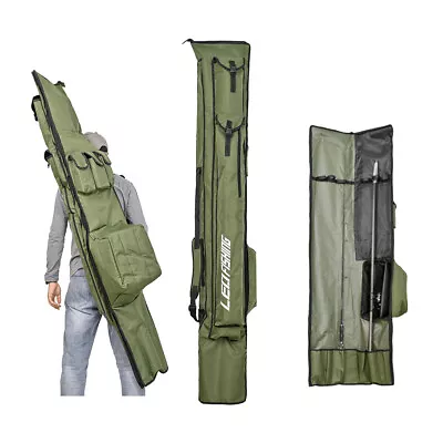 Folding Portable Fishing Rod Bag Large-Capacity Carp Fishing Thickening Rod Bag • $57.80