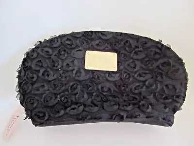 Victoria's Secret Animal Print BLACK Rose Zipper Makeup Case Cosmetic Bag NWT • $14.95