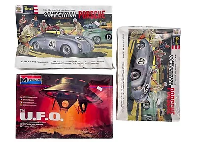 Lot Of 3  REVELL COMPETITION PORSCHE 1/25 SCALE MODEL KIT Monogram The UFO • $100