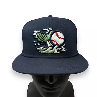 Gwinnett Stripers New Era 59Fifty MiLB Fitted Baseball Hat Size 7 3/8 Navy • $29.99