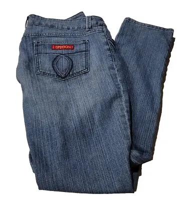 Vintage Sasson Jeans 12 Ooh La La Skinny Leg Shuffle High Rise Blue Denim 34/32 • $10.19