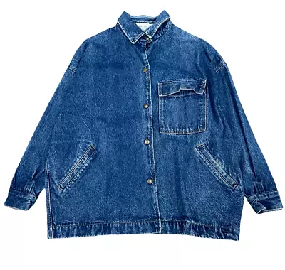 Vintage StoneWash Calvin Klein Denim Chore Jacket Faded Mens Medium • $44.95