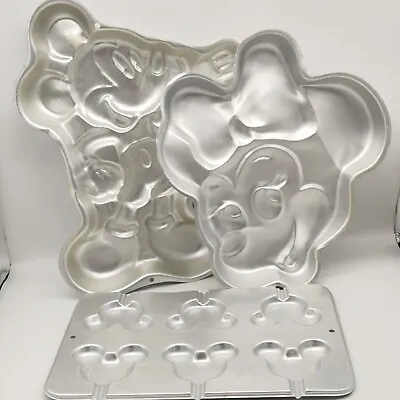 Vintage Wilton Mickey Minnie Mouse Cake Pan Disney Cake Pop Lot Of 3 Molds  • $43.98