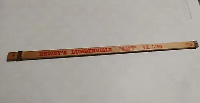 Vintage Dewey's Lumberville Detroit Advertising Slide Wood Yardstick Ruler • $19.99