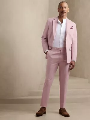 Men Suit Pink Notch Lapel Slim Fit Dinner Prom Party Groom Tuxedo Wedding Custom • $82.80