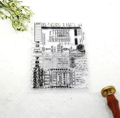 $9.99 • Buy Vintage Ledger/Numbers Transparent Silicone Stamp DIY Projects Scrapbook Journal