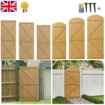 Garden Wooden Gate Flat Top Pedestrian Solid Pine Door Gate Kit Pressure Door • £65.99