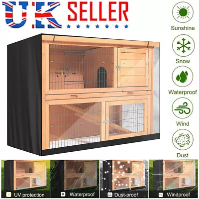 Large Rabbit Hutch Cover Waterproof Large Double Garden Pet Bunny Cage Covers UK • £17.88